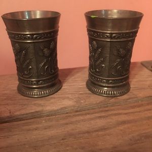 SKS Zinn German pewter shot glasses